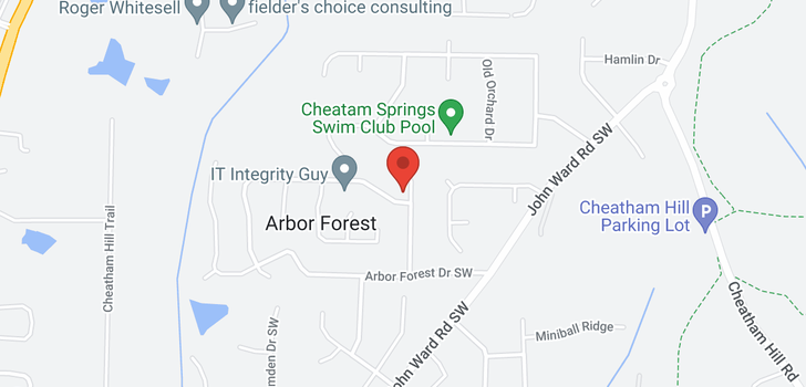 map of 996 Arbor Forest Way SW